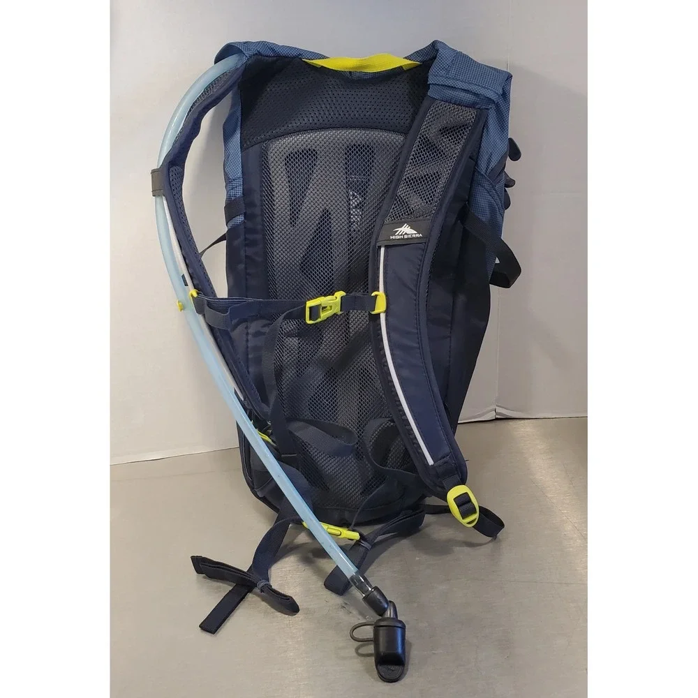 High Sierra Cragin Hydration Pack Backpack Blue Lime Green Hiking Outdoors